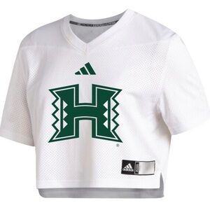 Hawaii Rainbow Warriors adidas Women's Sideline Crop Jersey - White size Medium